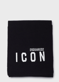 Шерстяной шарф Dsquared2 Icon с логотипом, фото